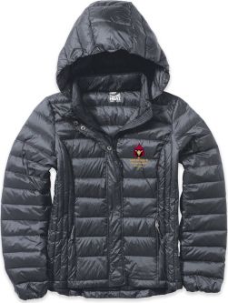 Weatherproof Ladies Hooded Down Jacket, Dark Pewter